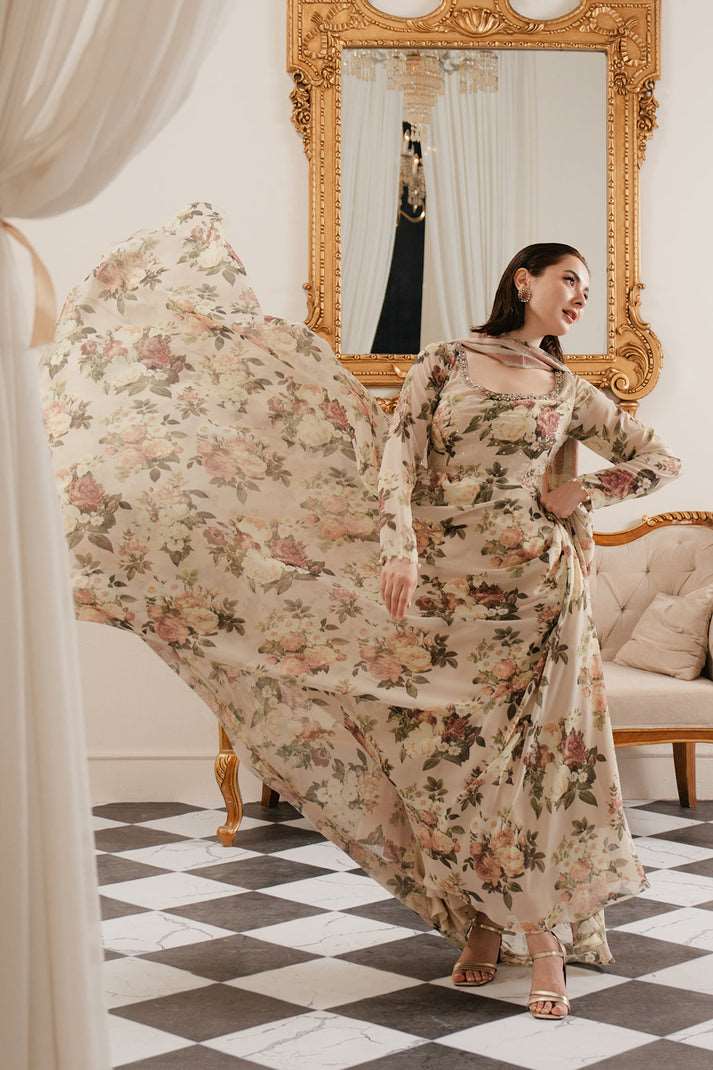 Rubab Closet LULUSAR Silk 3PC Digital Printed - 855