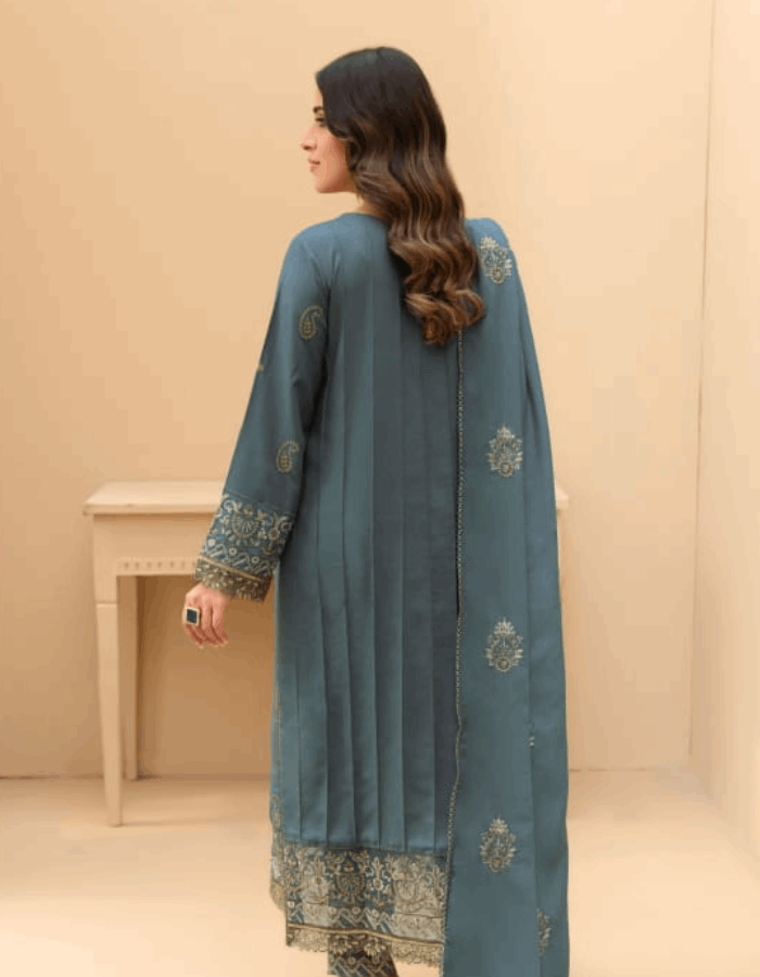 Mehak Winter's 3PC Embroidered Karandi Line by Coral