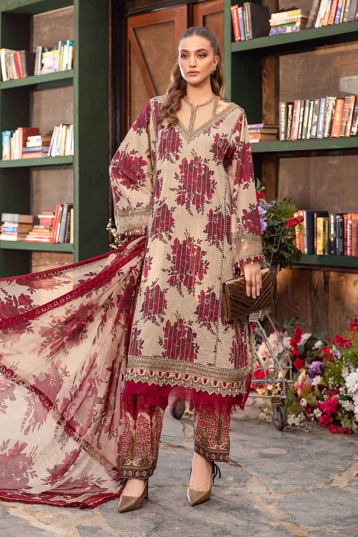 Khaddar 3PC With Khaddar Printed Shirt & Trouser-917