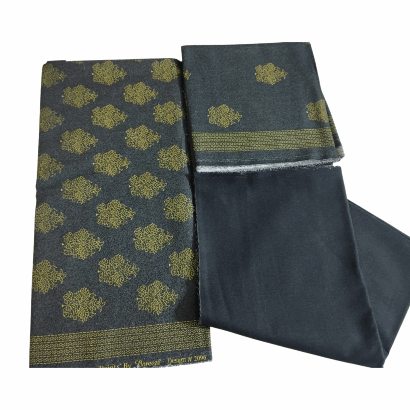 Bareeze 3PC Printed Karandi Suit with Chiffon Dupatta