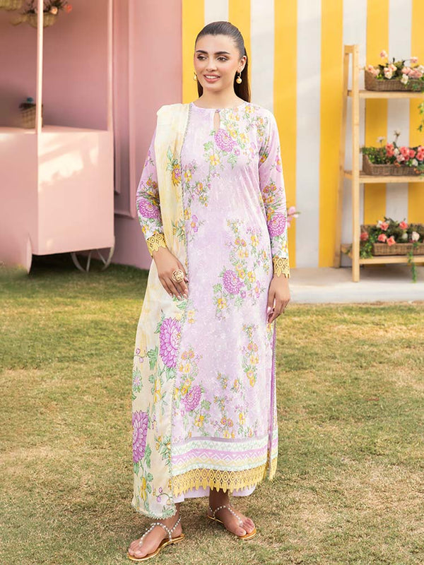 Brenish - CHIKANKARI 3-Piece Unstitched Digital Printed Lawn Suit A11