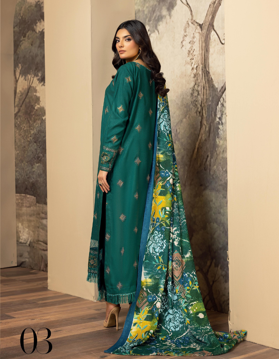 MEHARMA by KHOOBSURAT Peach Leather Embroidery Collection 03