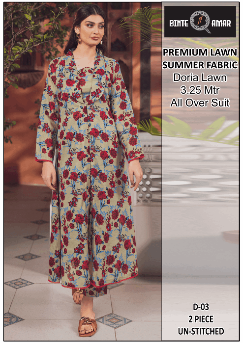 Binte Amar | Premium Doria Lawn 2-Piece Suit