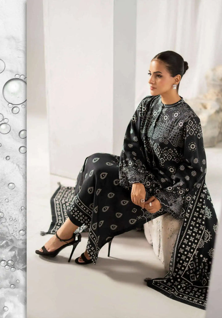 Chunri by Gulljee – 3PC Digital Printed Linen Bana Dora Suit - 02