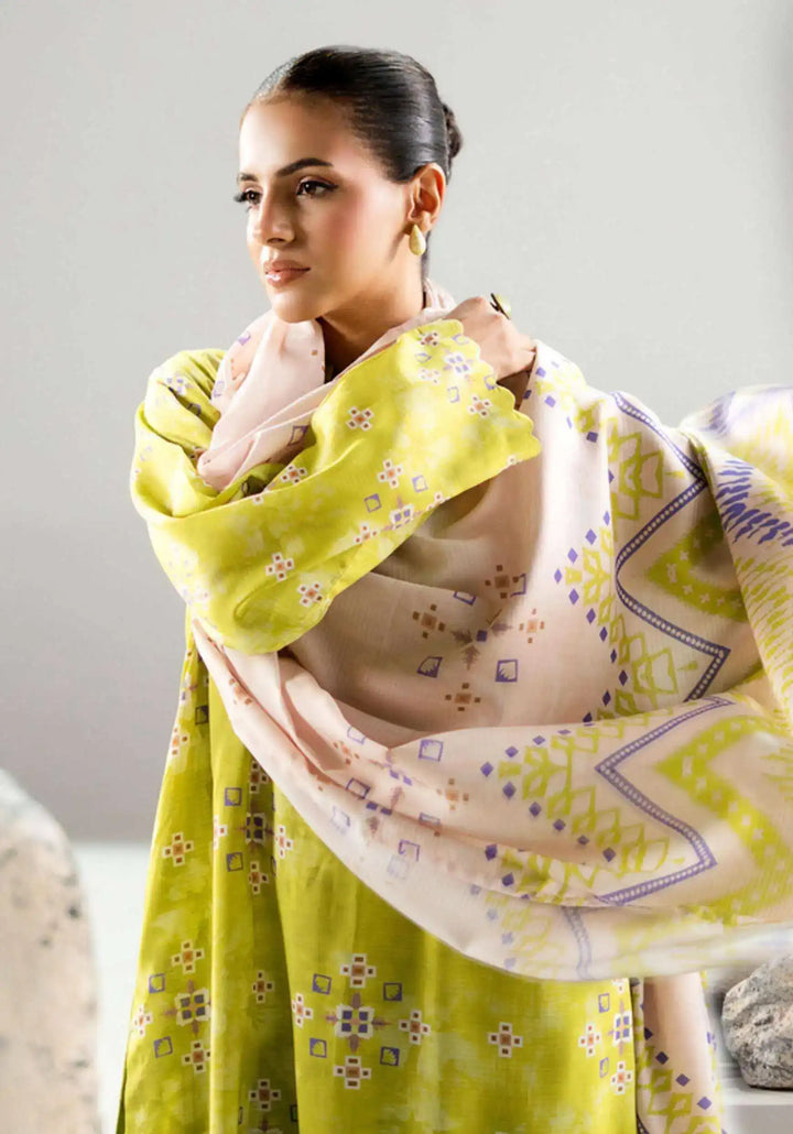 Chunri by Gulljee – 3PC Digital Printed Linen Bana Dora Suit - 09