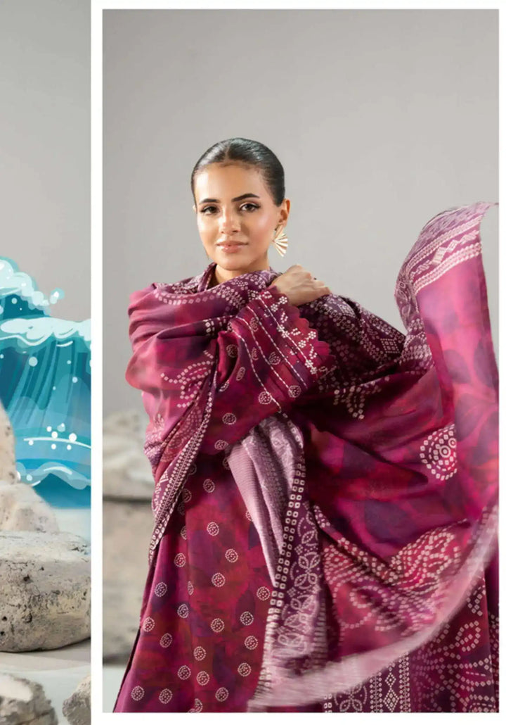 Chunri by Gulljee – 3PC Digital Printed Linen Bana Dora Suit - 12