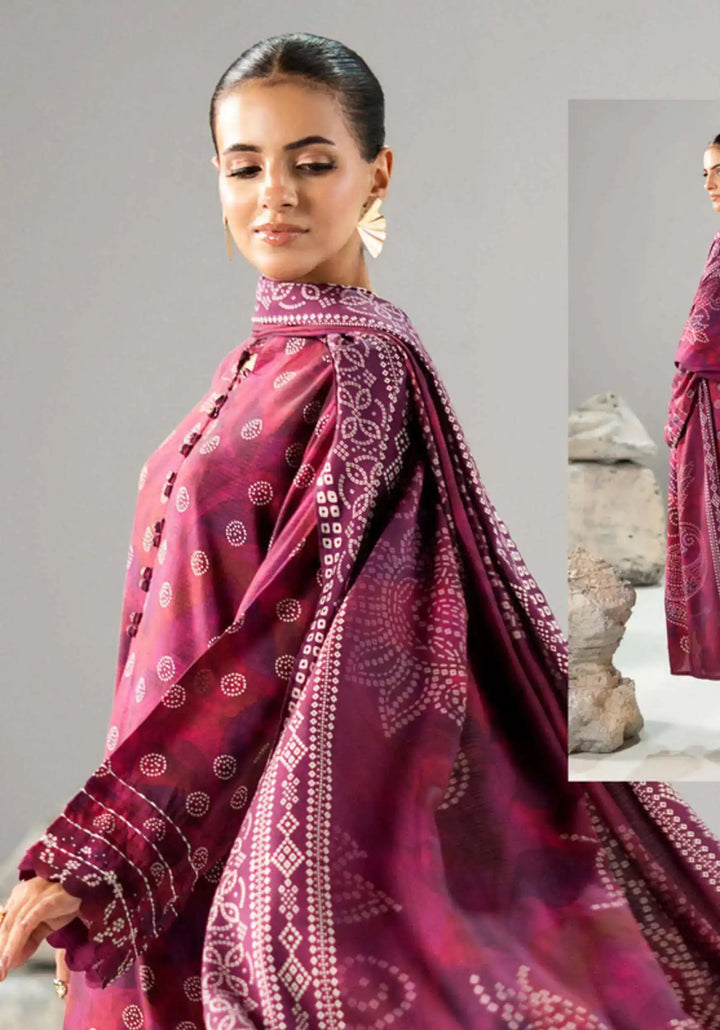 Chunri by Gulljee – 3PC Digital Printed Linen Bana Dora Suit - 12