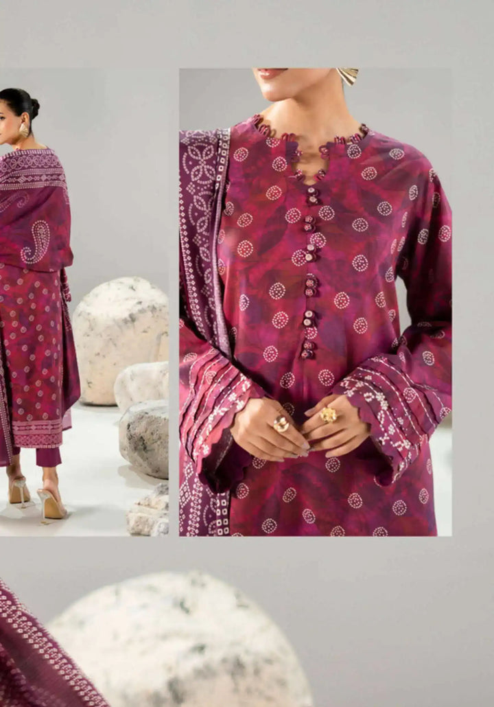Chunri by Gulljee – 3PC Digital Printed Linen Bana Dora Suit - 12