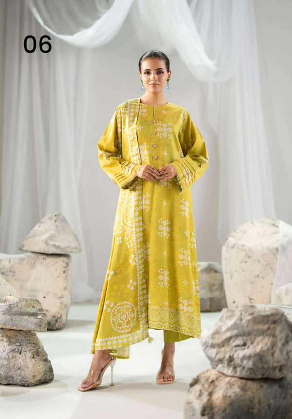 Chunri by Gulljee – 3PC Digital Printed Linen Bana Dora Suit - 06