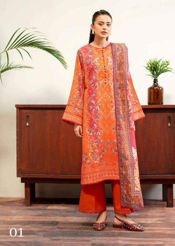 Chunri by GullJee Digital printed Khaddar - 3PC