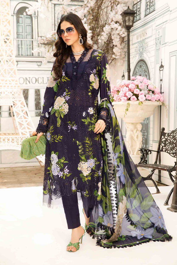 Maria.b 3 Piece Unstitched Embroidered Lawn Suit | MPT-2602-B