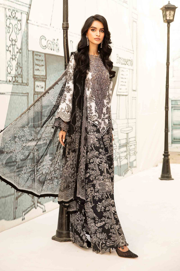 Maria.b 3 Piece Unstitched Embroidered Lawn Suit | MPT-2608-B
