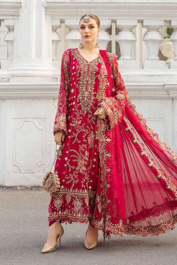 Maria B Sequins Embroidered Unstitched 3PC Wedding Collection – 2387