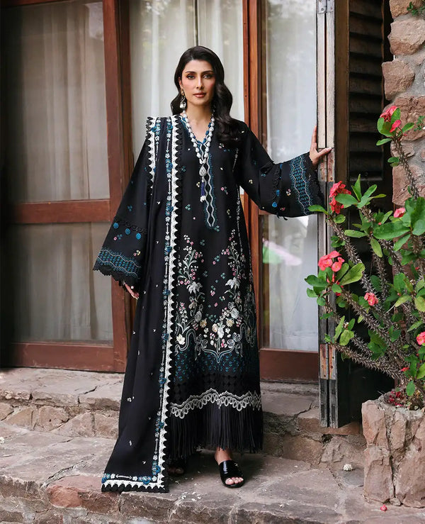 Dhanak-3PC Embroidered Shirt with Dhanak Embroidered Dupatta -3345 - RUBAB CLOSET