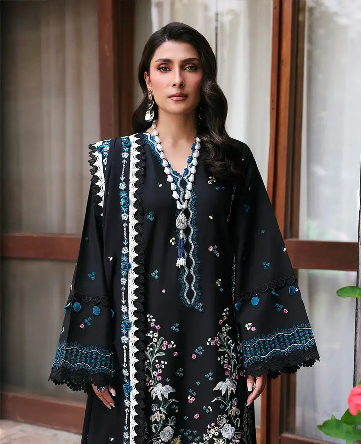 Dhanak-3PC Embroidered Shirt with Dhanak Embroidered Dupatta -3345 - RUBAB CLOSET