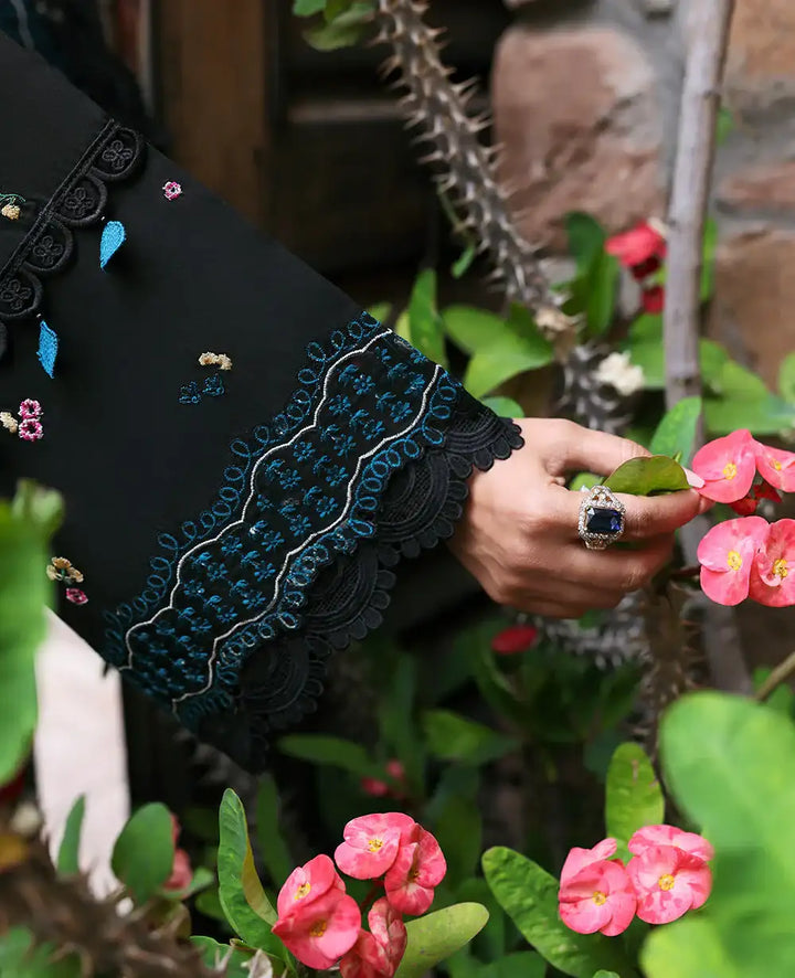 Dhanak-3PC Embroidered Shirt with Dhanak Embroidered Dupatta -3345 - RUBAB CLOSET