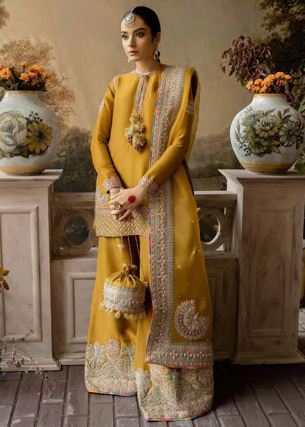 LAAM Organza Embroidered Unstitched Suit with Malai Trouser