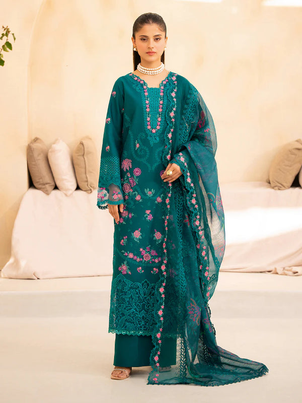 Raj Bari 3Pc Embroidery Suit Unstitched | ZARA Jahan 3-A