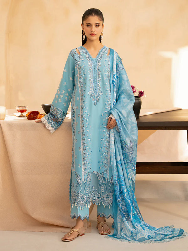 Raj Bari 3Pc Embroidery Suit Unstitched | SIRA Jahan 5-B