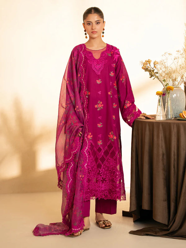 Raj Bari 3Pc Embroidery Suit Unstitched | NORA Jahan 6-B