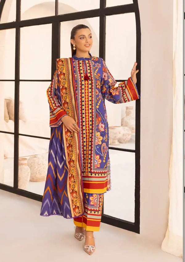 Gul Ahmed 3PC Maira Printed Khaddar Suit - SD462701