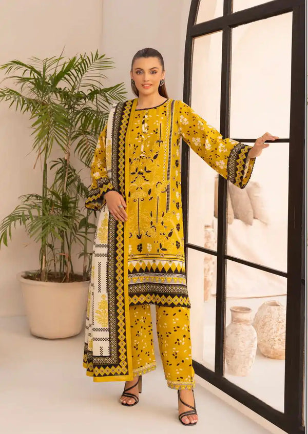 Gul Ahmed 3PC Maira Printed Khaddar Suit - SD462702