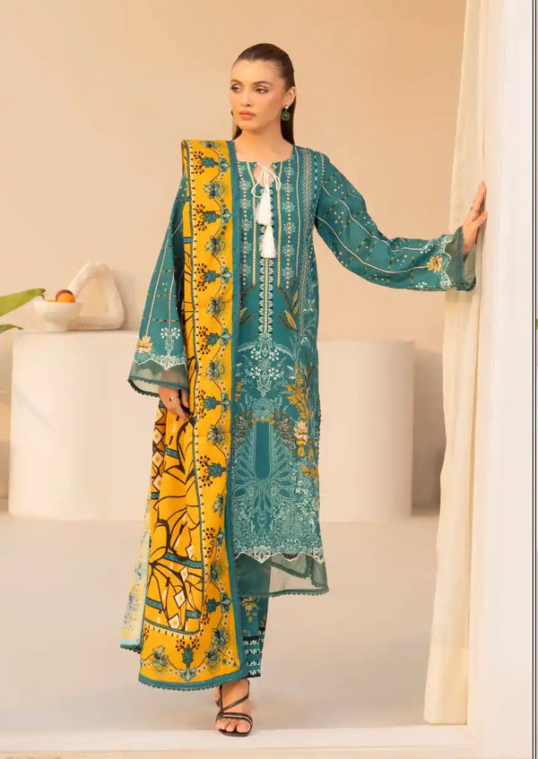 Gul Ahmed 3PC Maira Printed Khaddar Suit - SD462704