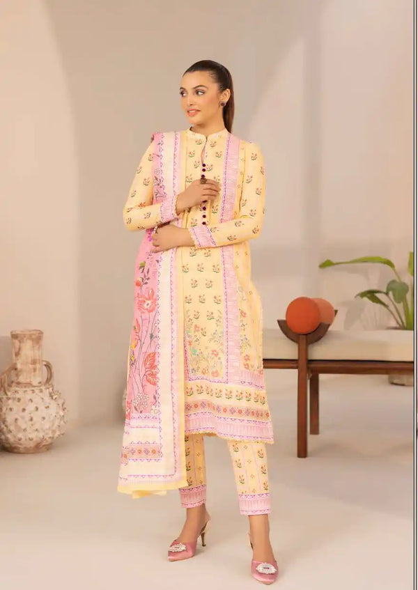 Gul Ahmed 3PC Maira Printed Khaddar Suit - SD462710