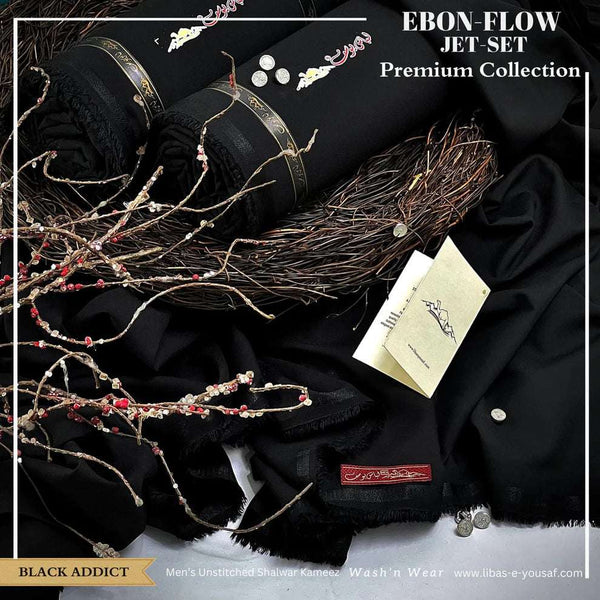 Libas-E-Yousaf EBON FLOW Luxury BLACK Wash & Wear