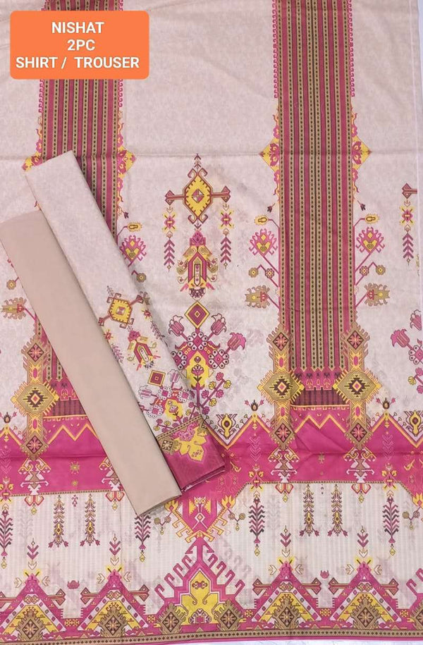 Ethnic Lawn 2pc with Plain Trouser