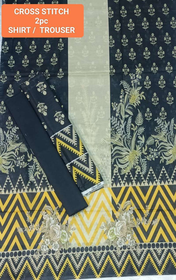 Ethnic Lawn 2pc with Plain Trouser