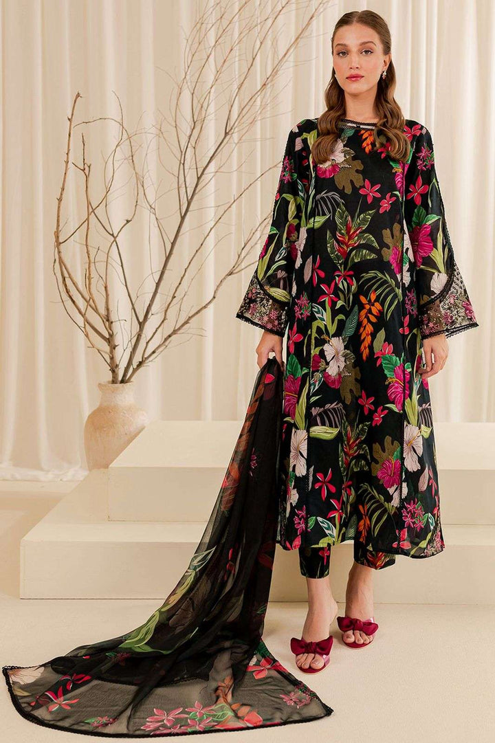 FARASHA - 3PC UNSTITCHED LAWN - EBONY PASSION