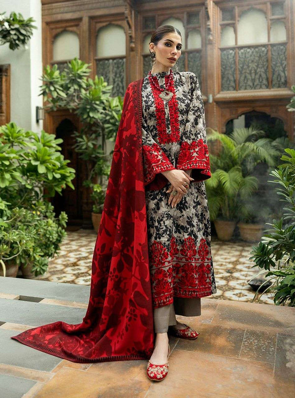 Zainab Chettoni Digital Printed Lawn with Emb Patches - D04