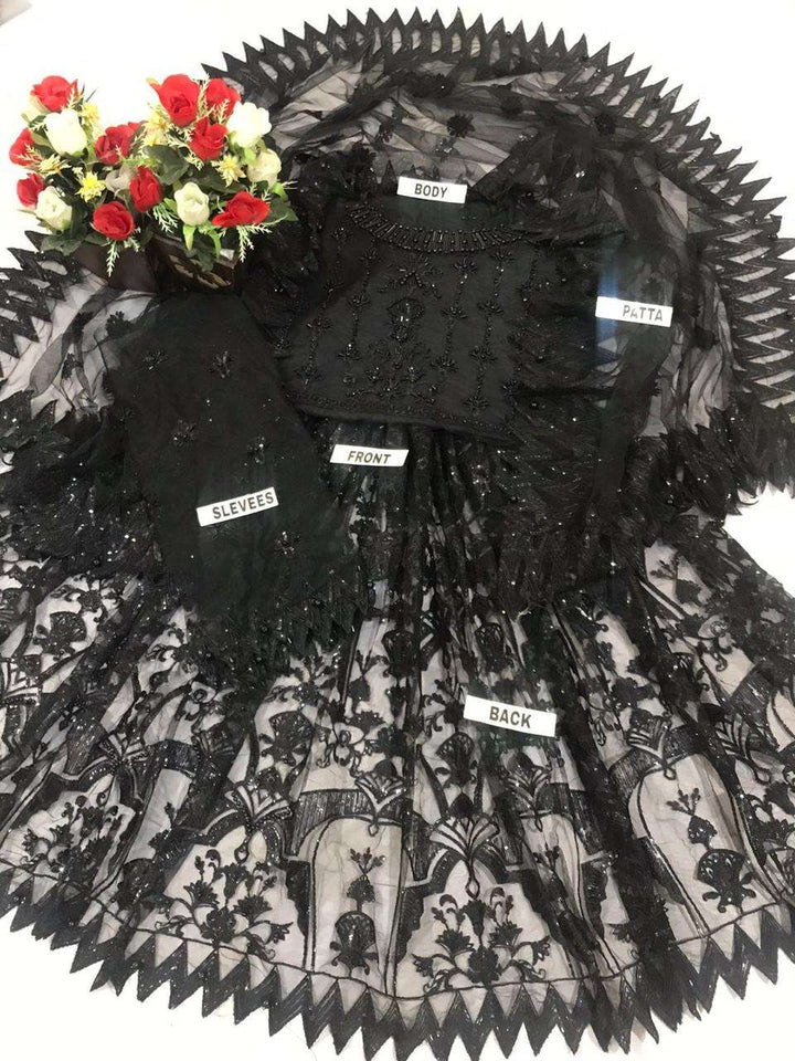 Akbar Aslam Black Beauty Maxi – Luxury Embroidered Collection 2025