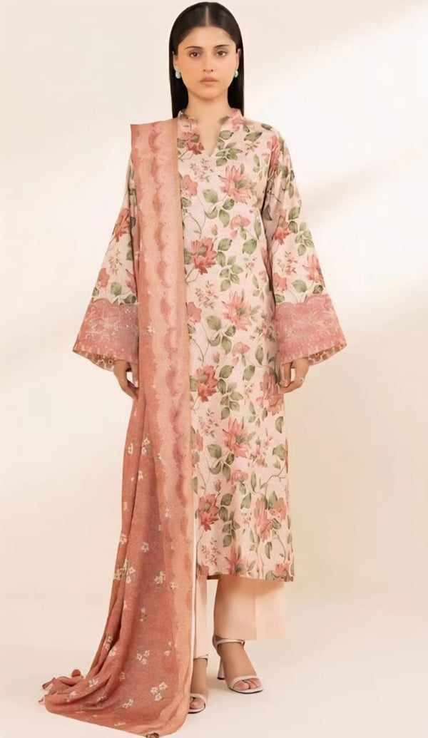 Sapphire 3Pc Embroidered Linen Suit U3PDY24V61
