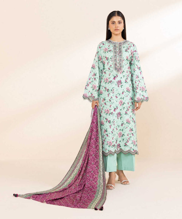 Sapphire 3Pc Embroidered Linen Suit U3PDY24V624