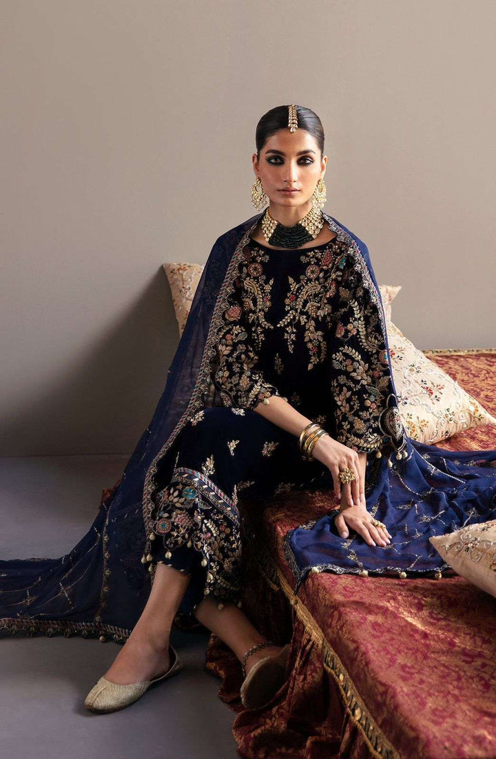 Emaan Adeel Embroidered Velvet Unstitched 3Pc Suit - MK03