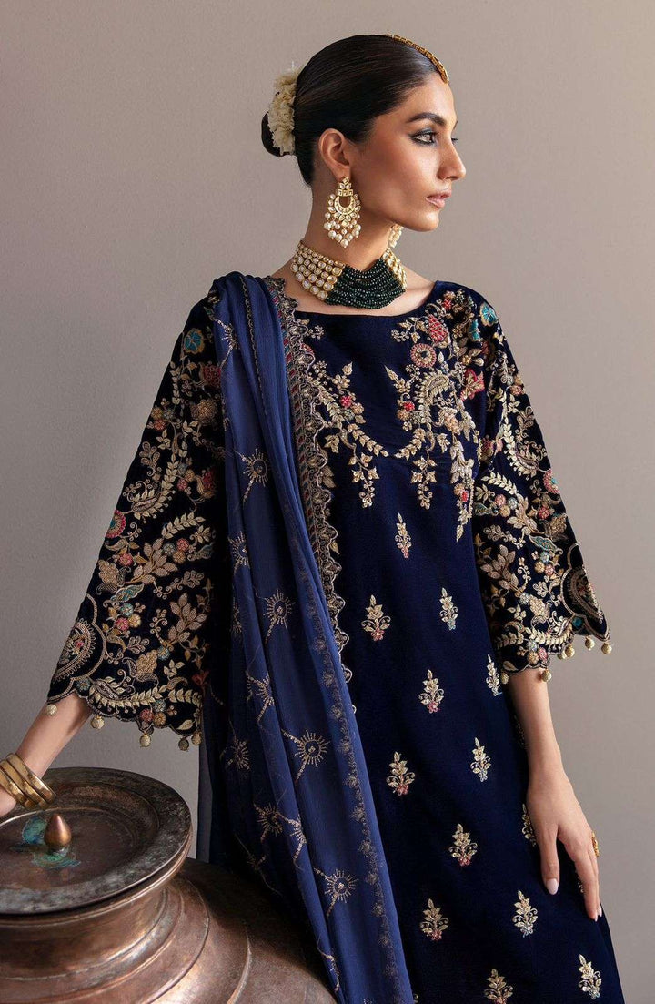 Emaan Adeel Embroidered Velvet Unstitched 3Pc Suit - MK03
