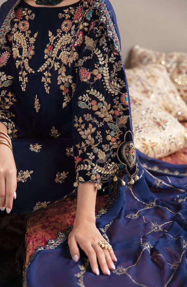Emaan Adeel Embroidered Velvet Unstitched 3Pc Suit - MK03