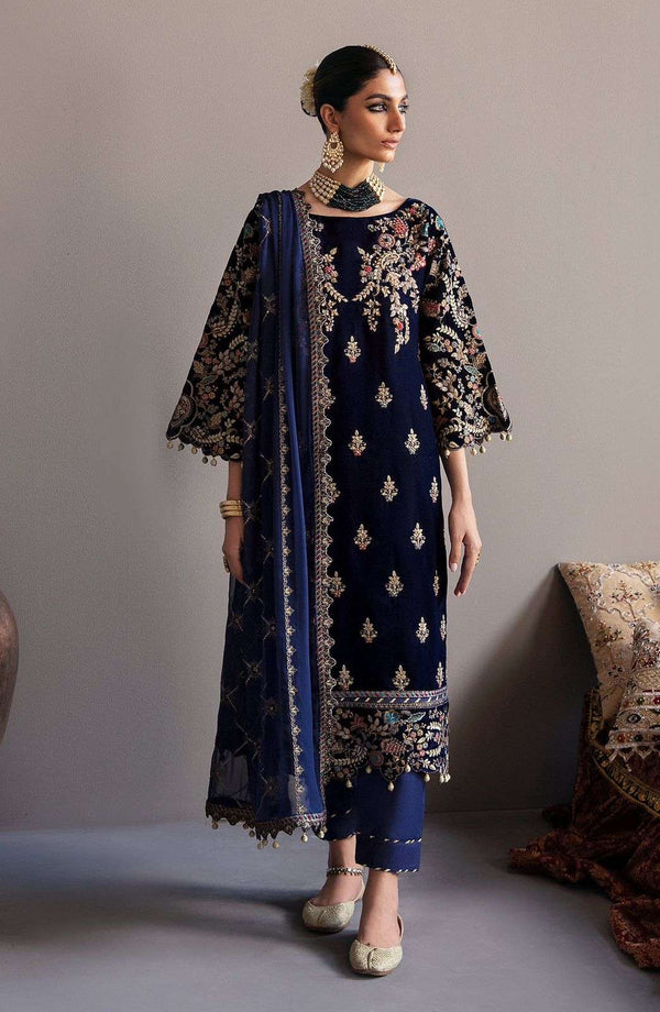 Emaan Adeel Embroidered Velvet Unstitched 3Pc Suit - MK03