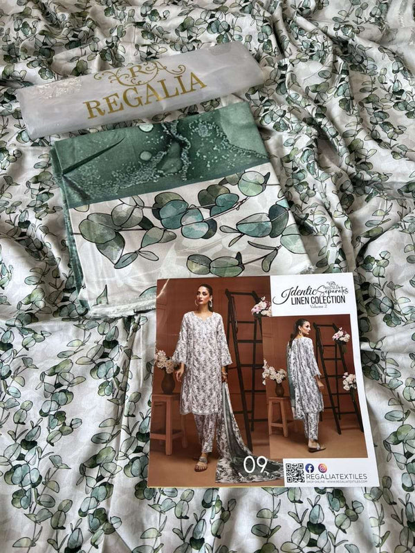 Identic Separates By Regalia Textiles Printed Linen Suits Vol 2 - 09