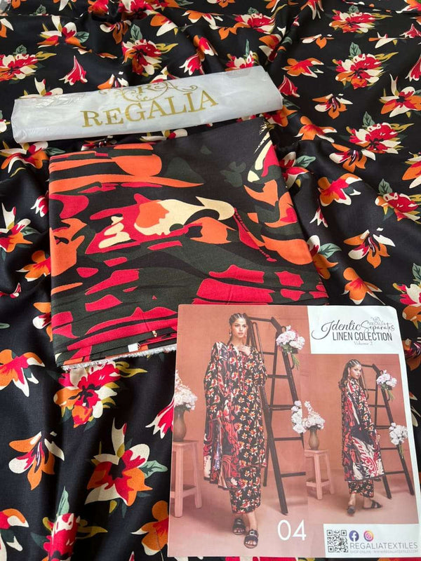 Identic Separates By Regalia Textiles Printed Linen Suits Vol 2 - 04