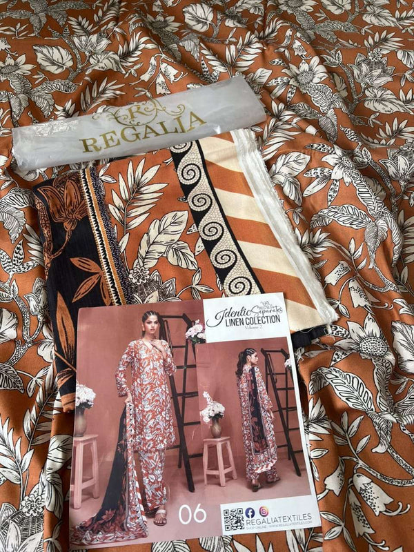 Identic Separates By Regalia Textiles Printed Linen Suits Vol 2 - 06
