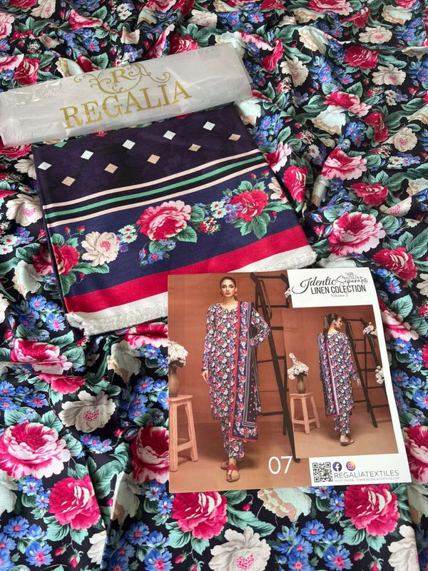 Identic Separates By Regalia Textiles Printed Linen Suits Vol 2 - 07