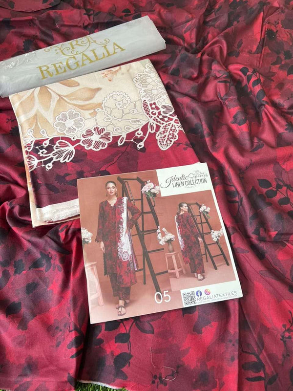 Identic Separates By Regalia Textiles Printed Linen Suits Vol 2 - 05