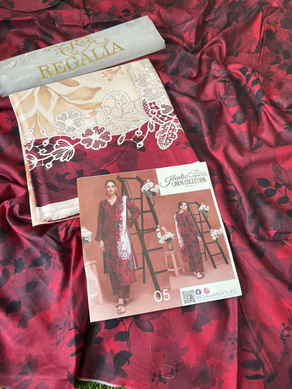 Identic Separates By Regalia Textiles Printed Linen Suits Vol 2 - 05
