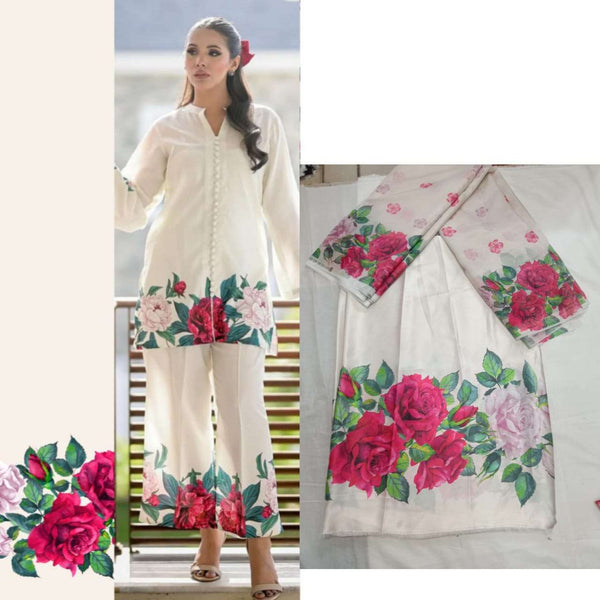 Shomrez Silk Winter Collection – 3PC Silk Suit with Dupatta