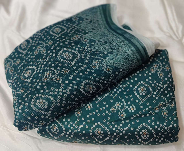 3PC Printed Raw Silk Suit with Chiffon Dupatta
