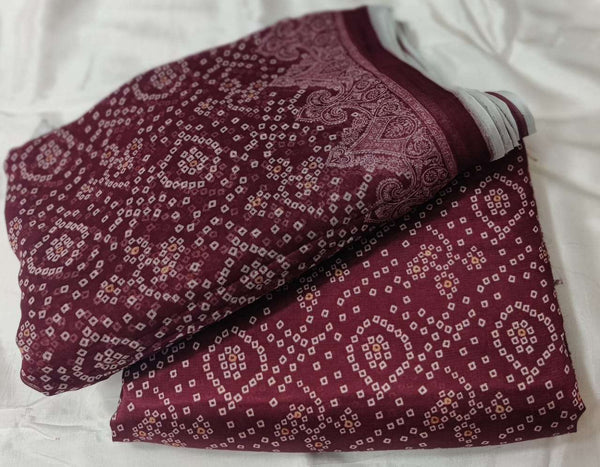 3PC Printed Raw Silk Suit with Chiffon Dupatta