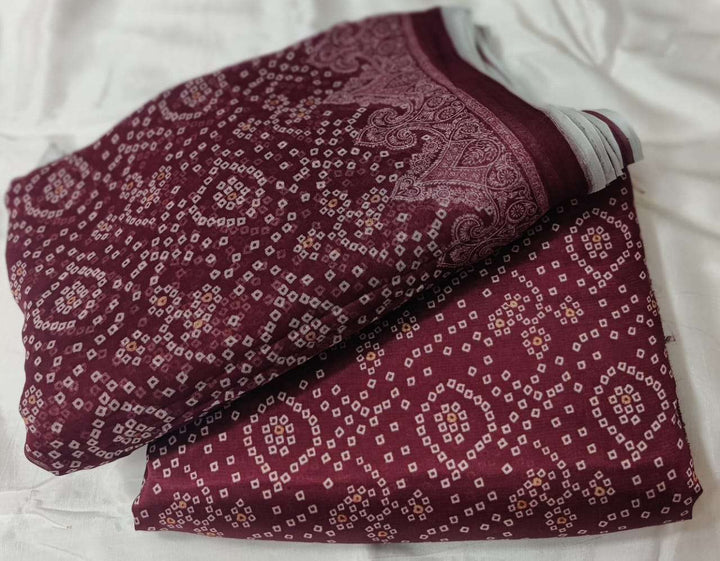 3PC Printed Raw Silk Suit with Chiffon Dupatta